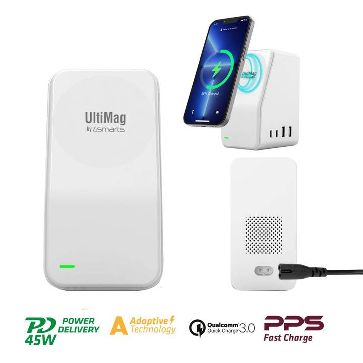 4SMARTS UltiMag Desktower 5-in-1 Ladestation (USB-A, USB-C)