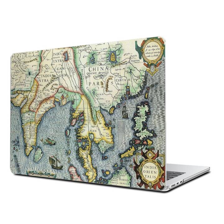 EG Coque rigide (Macbook Air 15" M3 2024, Carte géografique, Brun)