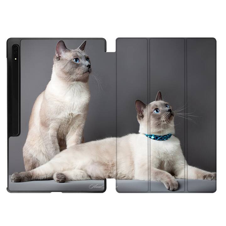 EG Hülle für Samsung Galaxy Tab S8 Ultra 14.6" (2022) - Schwarz - Katzen