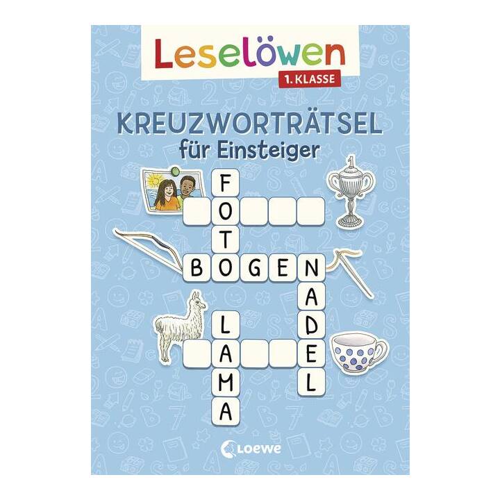 Leselöwen Kreuzworträtsel für Einsteiger - 1. Klasse (Himmelblau)