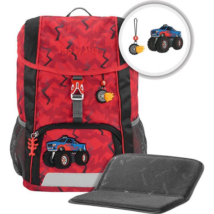 STEP BY STEP Sac à dos KID Monster Truck Rocky (13 l, Noir, Rouge)