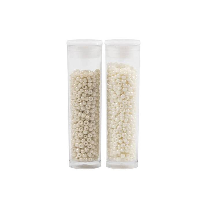 CREATIV COMPANY Perlen (25 g, Glas, Perlmuttfarben, Beige)