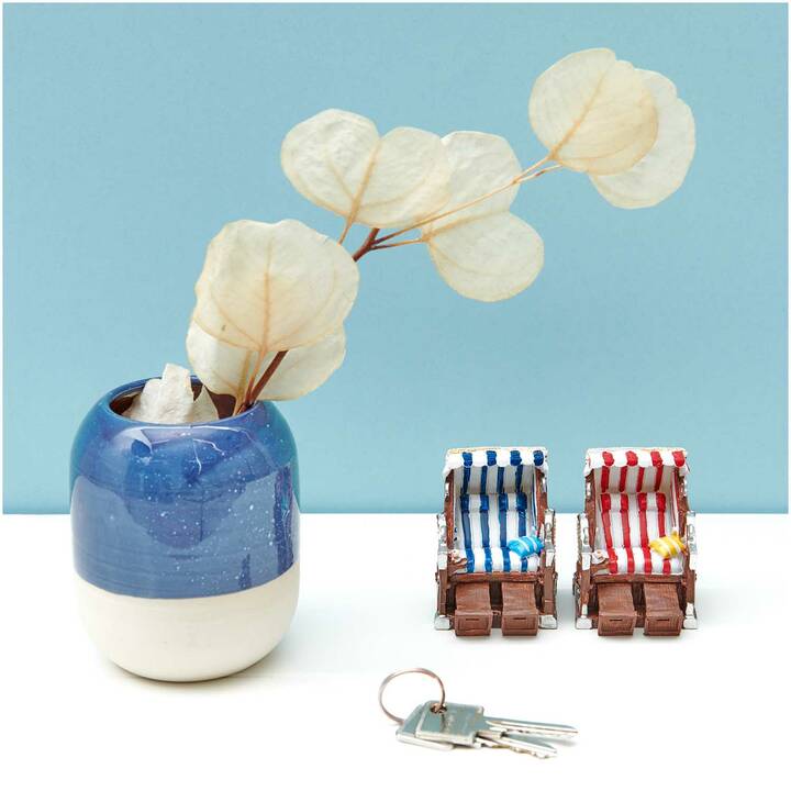 RICO DESIGN Mobilier miniature de jardin décoratif (Bleu, Blanc)