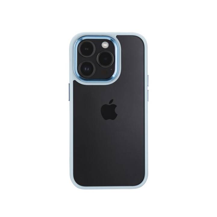 HAMA Backcover Cam Protect (iPhone 14 Pro, Zweifarbig, Transparent, Blau)