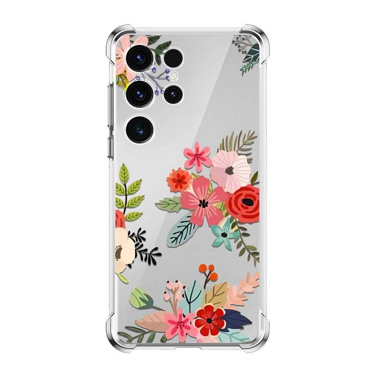 EG Backcover (Galaxy S23 Ultra, Blumen, Transparent)