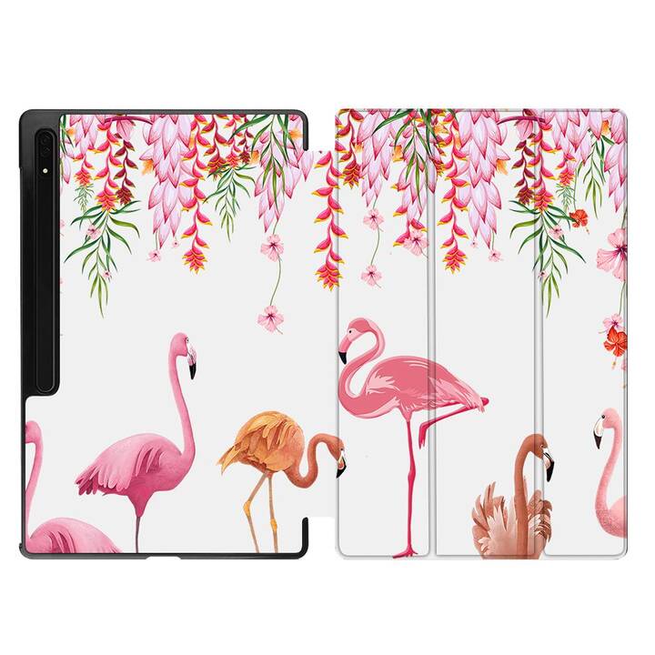 EG Housse (11", Galaxy Tab S9, Oiseaux, Rose)