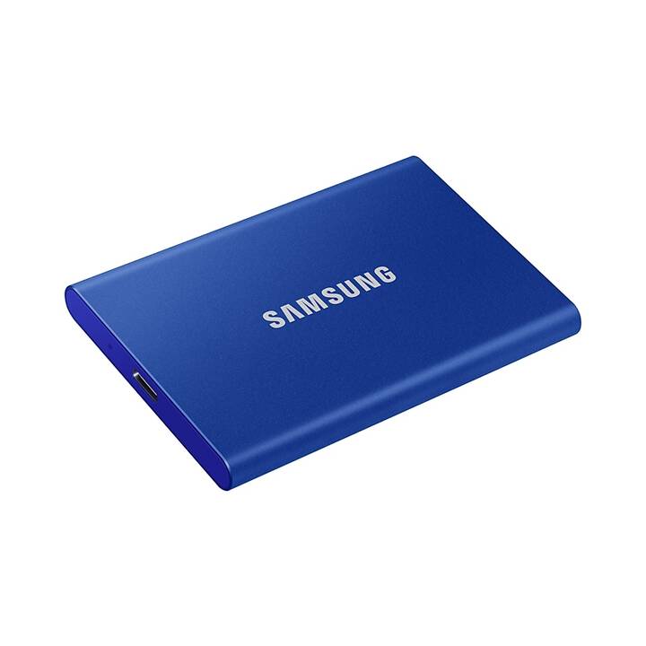 SAMSUNG Portable SSD T7 (USB Typ-C, 2000 GB, Indigo Blue, Blau)