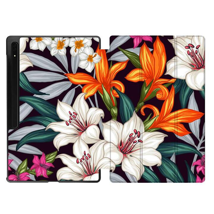 EG Housse (11", Galaxy Tab S9, Fleurs, Multicolore)