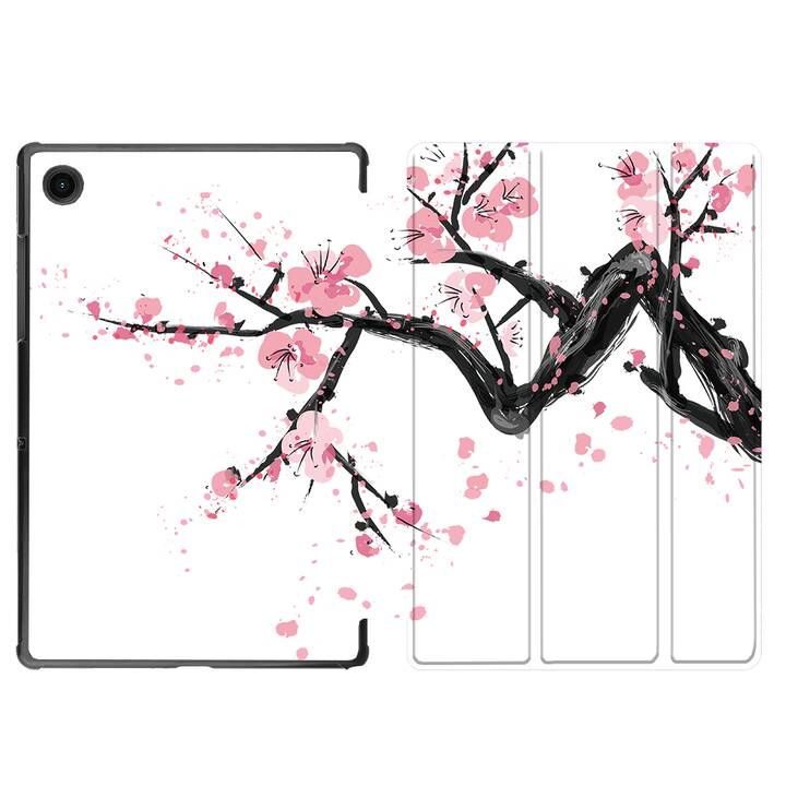 EG coque pour Samsung Galaxy Tab A8 10.5" (2021) - fleurs - blanc