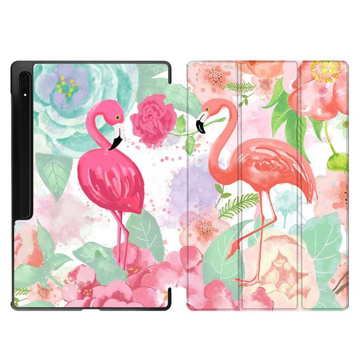 EG Housse (11", Galaxy Tab S9, Oiseaux, Rose)