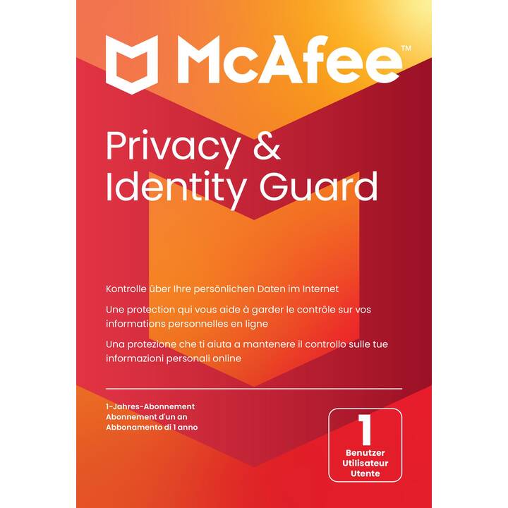 MCAFEE Privacy & Identity Guard (Licenza annuale, 1x, 12 Mesi, Tedesco, Italiano, Francese)