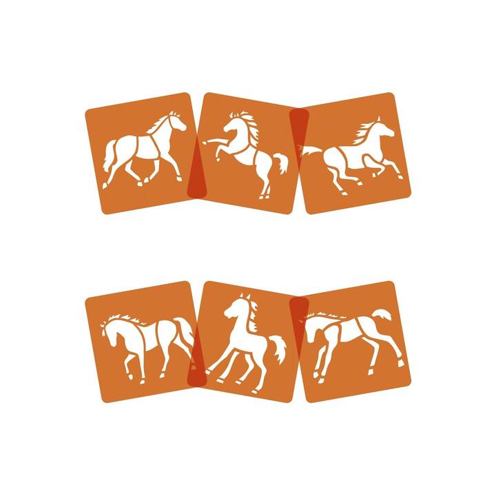 AVENUE MANDARINE Malschablone (Pferde, 6 Stück)