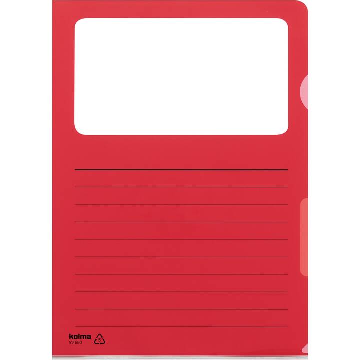 KOLMA RACER Cartellina trasparente Visa Dossier Script (Rosso, A4, 10 pezzo)