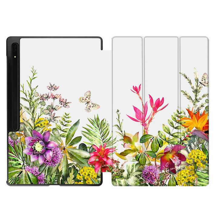 EG Housse (11", Galaxy Tab S9, Fleurs, Multicolore)