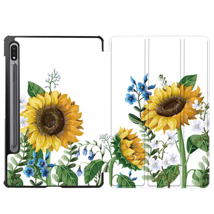 EG Hülle für Samsung Galaxy Tab S8+ 12.4" (2022) - Gelb - Blumen