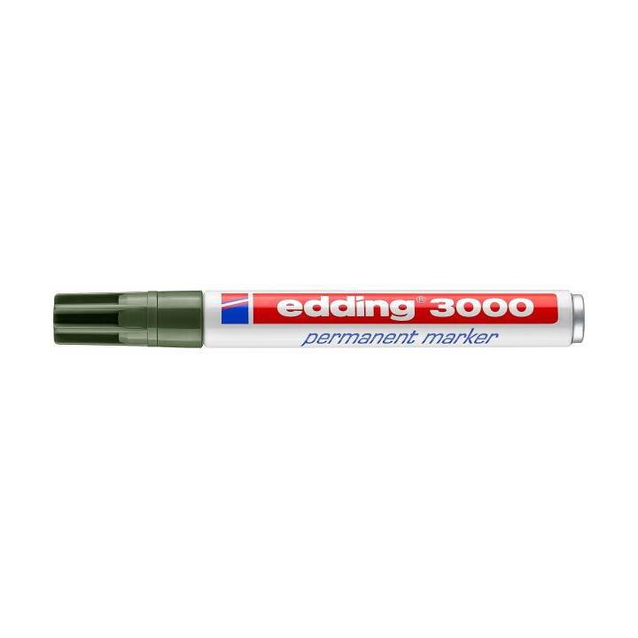 EDDING Marqueur permanent 3000 (Vert olive, 1 pièce)