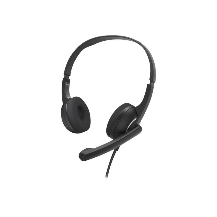 HAMA Office Headset (On-Ear, Kabel, Schwarz)