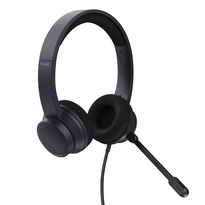 TRUST Office Headset HS-260 (On-Ear, Kabel, Schwarz)