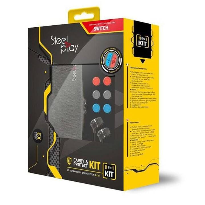 STEELPLAY Carry & Protect Set d'accessoires (Nintendo Switch, Noir)