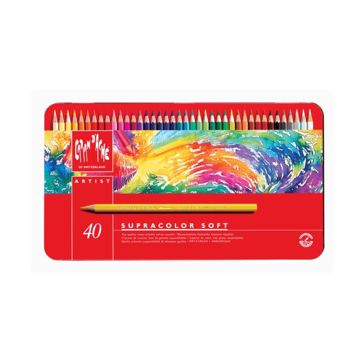 CARAN D'ACHE Crayons de couleur Supracolor (Multicolore, 40 pièce)