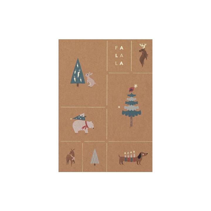 FOLIA Ensemble de papier de construction Magic Christmas (Brun, Vert, A4, 20 feuille)