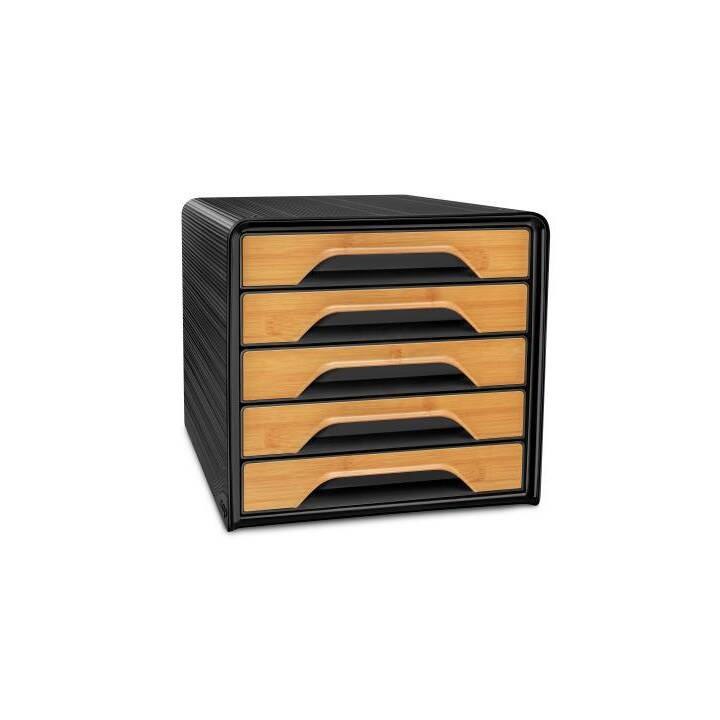CEP Büroschubladenbox Smoove Silva (A4, 36 cm  x 28.8 cm  x 27.1 cm, Schwarz)