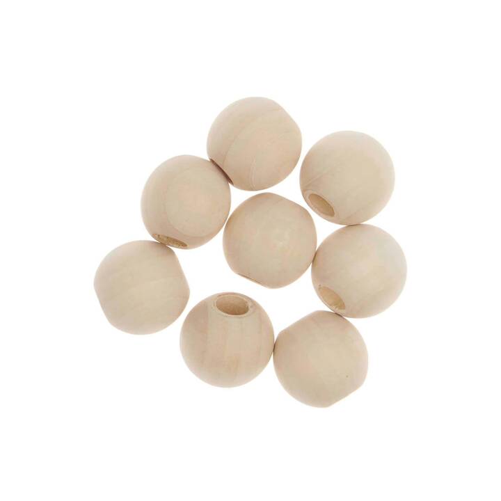RICO DESIGN Perlen (8 Stück, Holz, Natur)