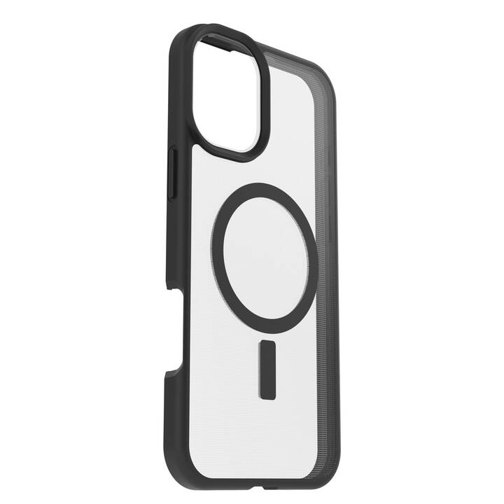 OTTERBOX Backcover MagSafe React Series (iPhone 16 Plus, Bicolore, Transparent, Noir)