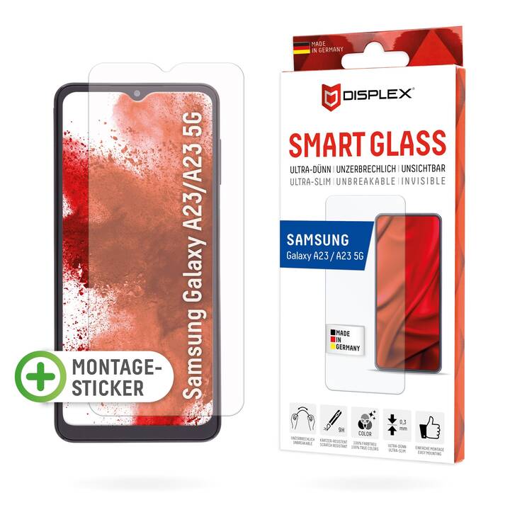 DISPLEX Sfoglio protezione da schermo Smart Glass (Galaxy A23, 1 pezzo)