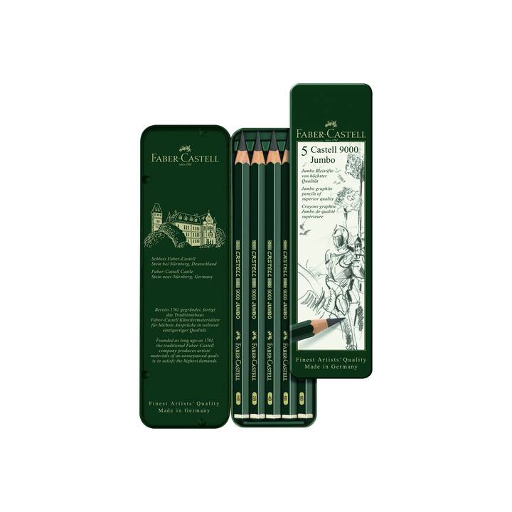 FABER-CASTELL 9000 Tuschestift (Grau, 5 Stück)