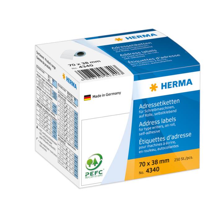 HERMA Etichette (Bianco, 250 pezzo, PEFC)