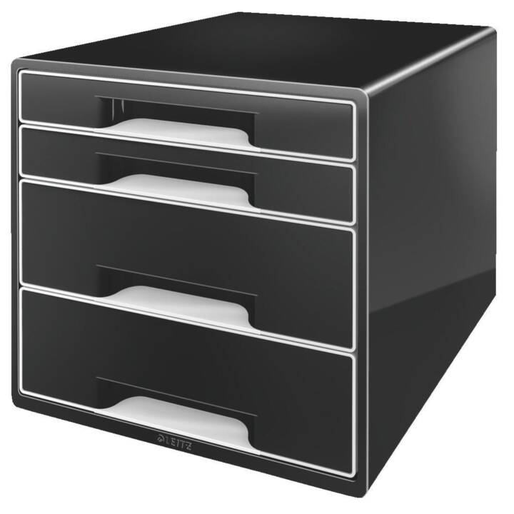 LEITZ Boite à tiroirs de bureau Cube (A4, 287.0 mm  x 270.0 mm  x 363.0 mm, Noir)