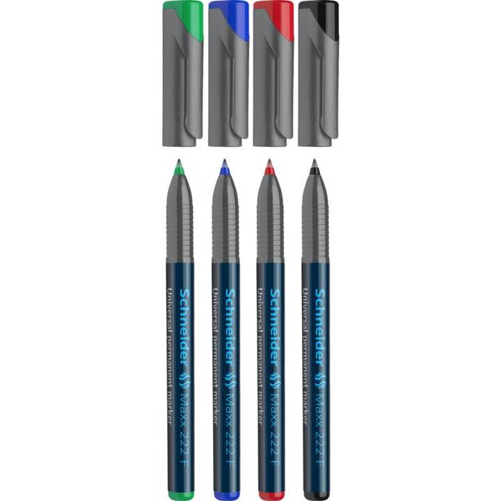 SCHNEIDER Permanent Marker OHP Maxx (Farbig assortiert, 4 Stück)