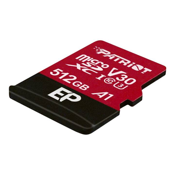 PATRIOT MEMORY MicroSDXC EP V30 (Video Class 30, Class 10, UHS-I Class 3, A1, 512 GB, 90 MB/s)