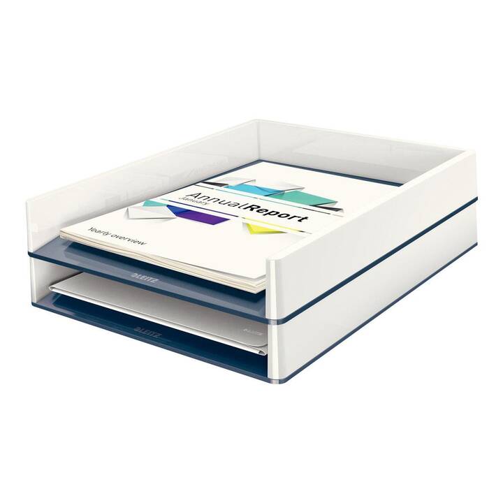 LEITZ Corbeille courrier Wow (A4, Blanc)