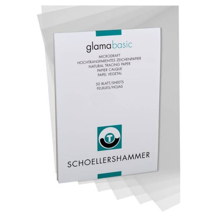 SCHOELLERSHAMMER Transparentpapier Glama Basic (Transparent, Weiss, A3, 50 Stück)