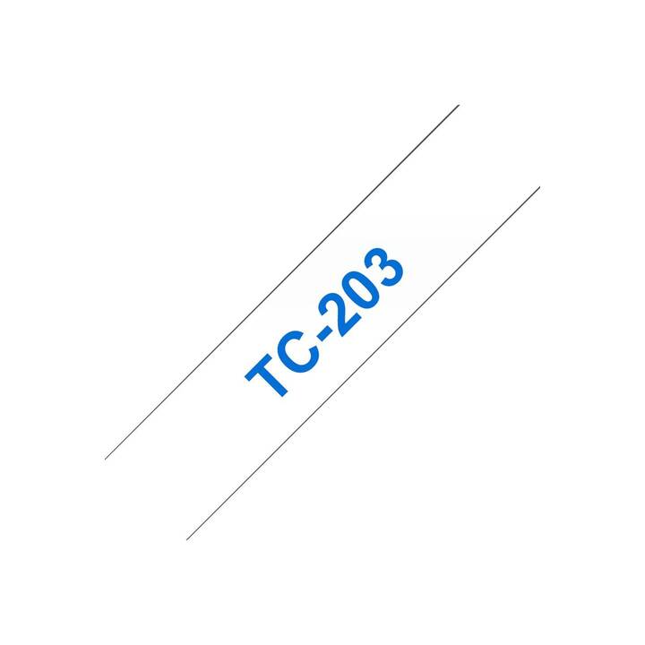 BROTHER TC203 Ruban d'écriture (Bleu / Blanc, 12 mm)