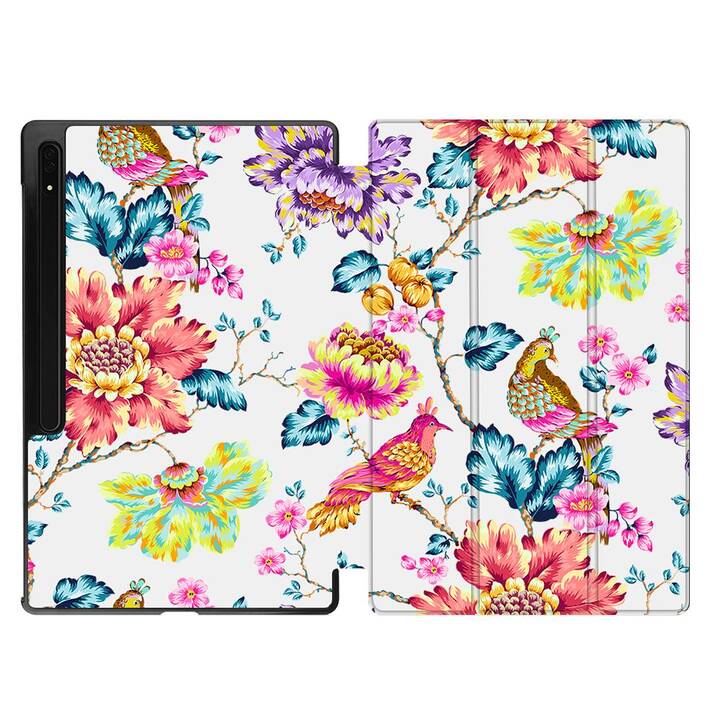 EG Housse (11", Galaxy Tab S9, Fleurs, Orange)