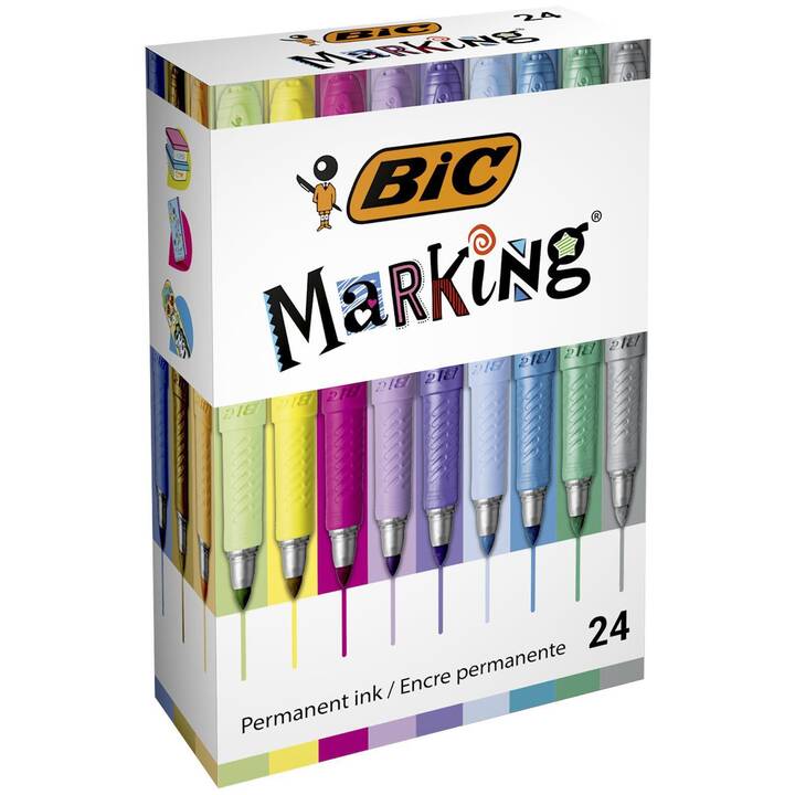 BIC Permanent Marker (Mehrfarbig, 24 Stück)