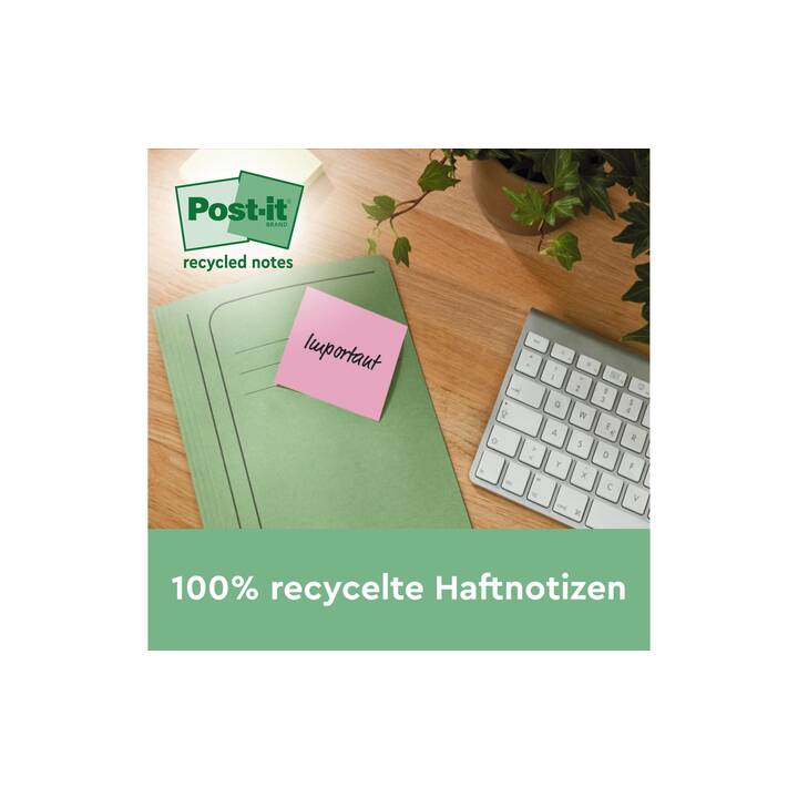 POST-IT Haftnotizen Super Sticky 622 (3 x 70 Blatt, Rosé, Grün, Blau)