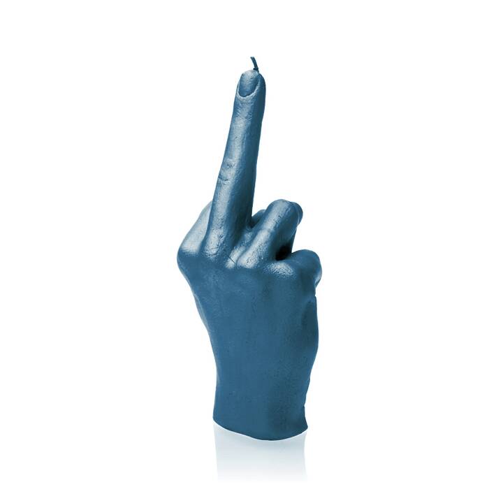 CANDELLANA Bougie à motifs Hand FCK (Bleu)