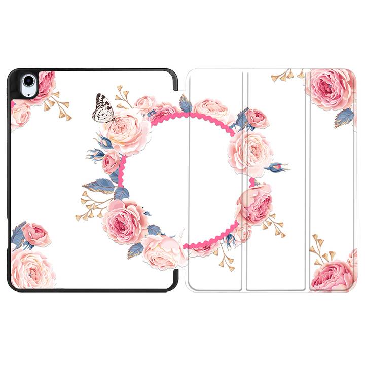 EG coque pour iPad Air 10.9" (2022) 5e génération - rose - fleurs