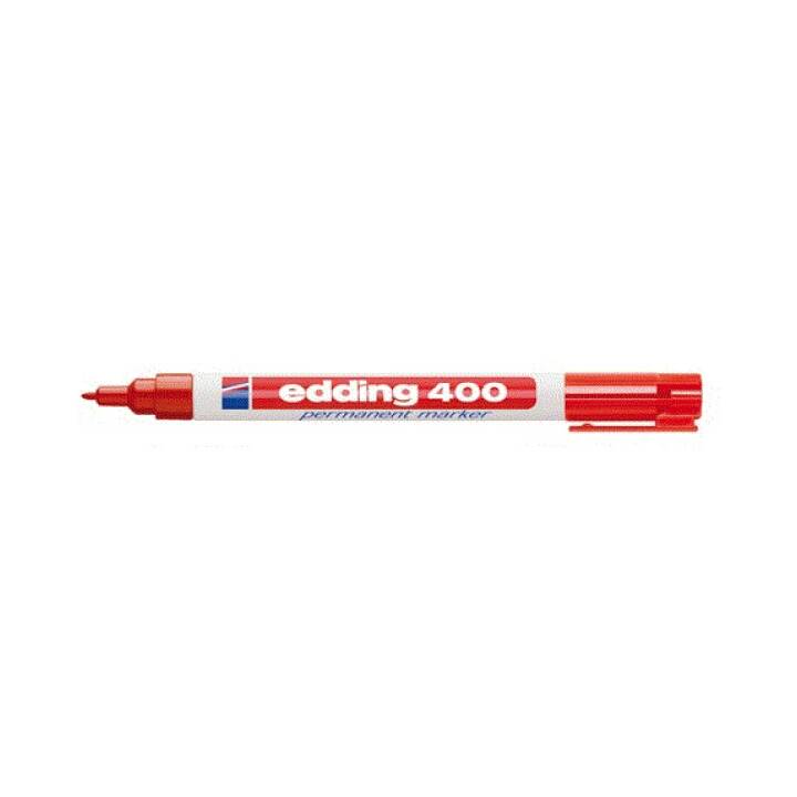 EDDING Marqueur permanent 400 (Rouge, 1 pièce)