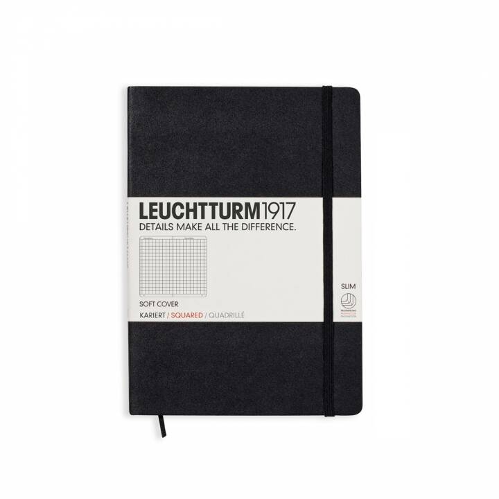 LEUCHTTURM Notebook Medium A5, Plaid, Nero