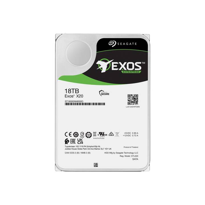 SEAGATE Exos X20 ST18000NM000D (SAS, 18000 GB, Verde, Bianco)