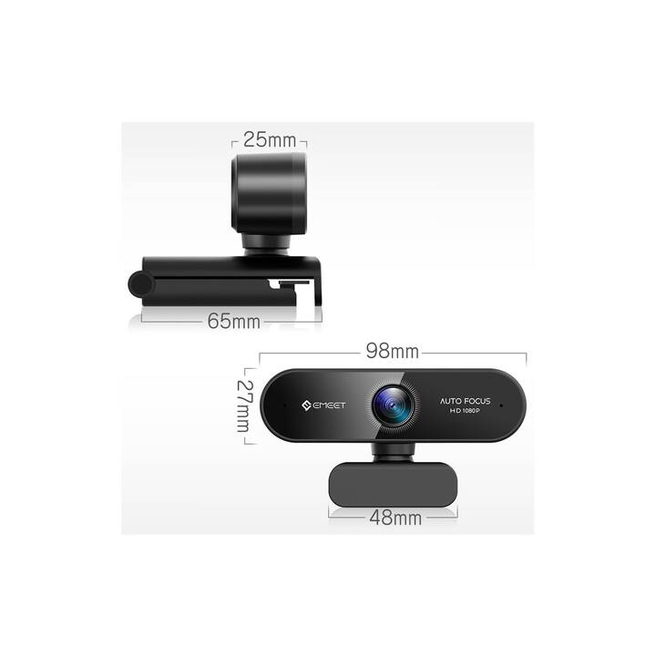 EMEET Nova Webcam (1080 MP, Interdiscount - Schwarz)