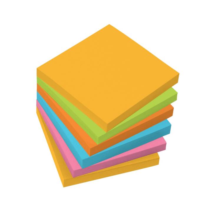 SIGEL Haftnotizen (6 x 100 Blatt, Gelb, Orange, Grün, Blau, Pink)