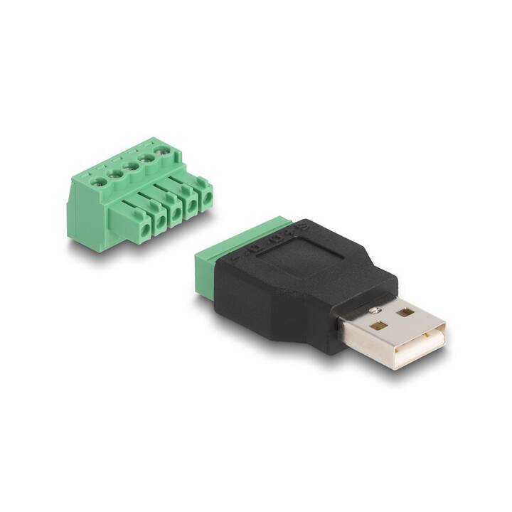DELOCK Adaptateur (USB 2.0 de type A, Bloc de jonction)