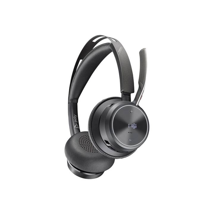 HP Office Headset Voyager Focus 2 MS (On-Ear, Kabel und Kabellos, Schwarz)