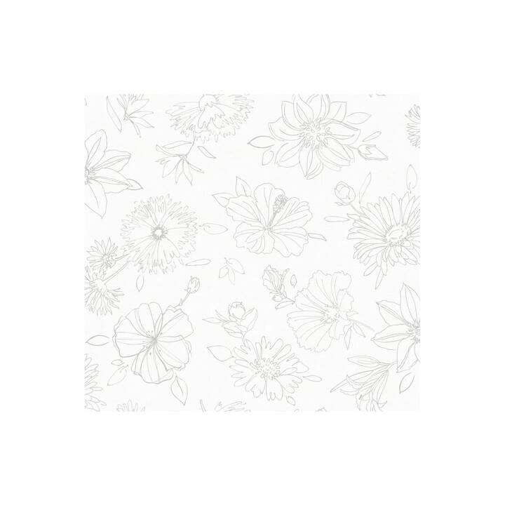 D-C-TABLE Nappe Manhattan Palmas (150 cm x 2.5 m, Rectangulaire, Nature, Blanc)